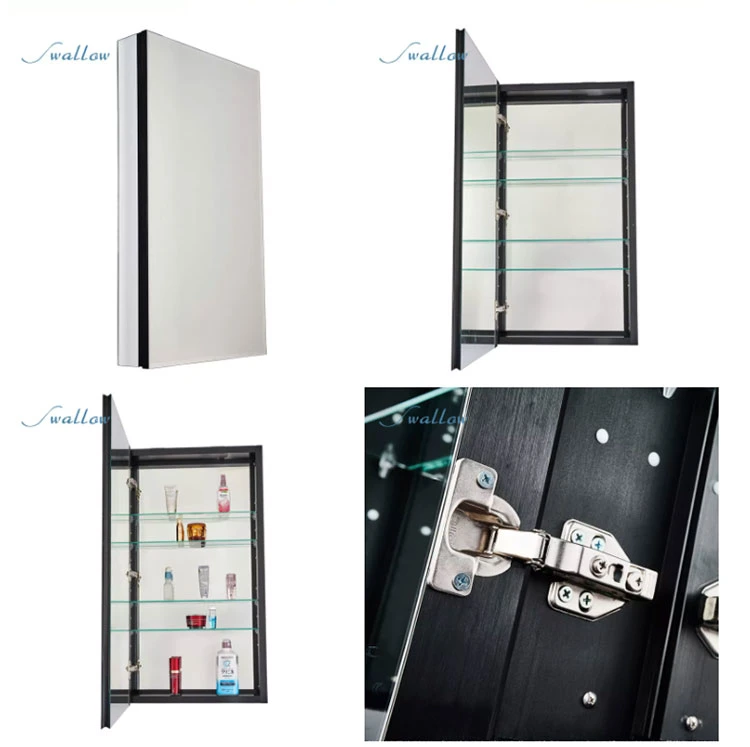 Framed Aluminum Surface-Mount 1-Door Bathroom Medicine Cabinet
