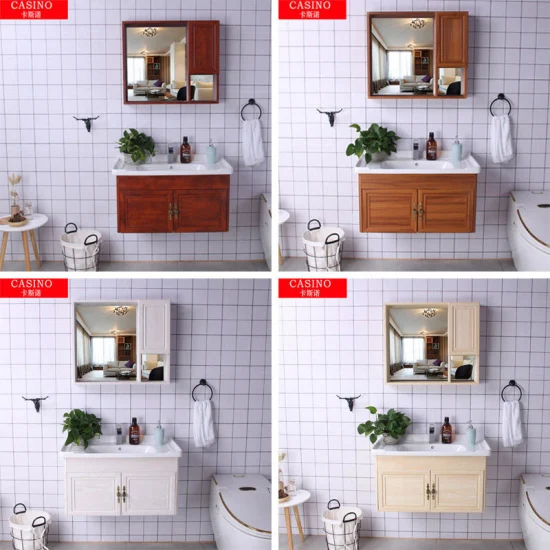 소형 집 목욕 세면대 알루미늄 합금 세면기 욕실 거울 캐비닛