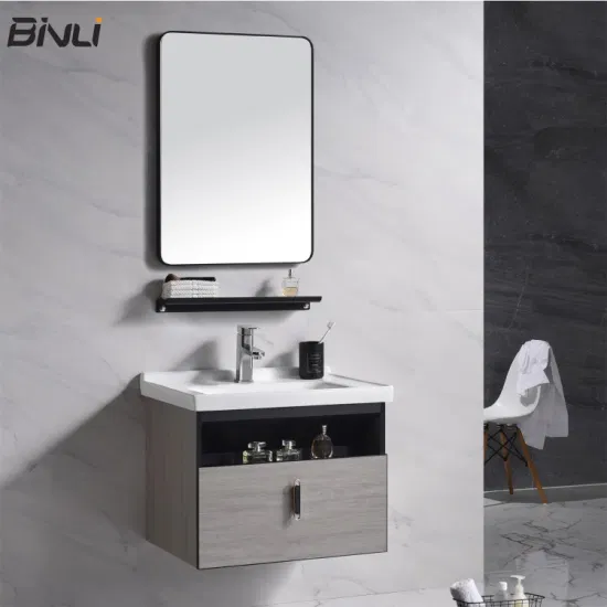 아파트 소형 욕실 합판 캐비닛 코너 화장대 거울 싱글 싱크 포함